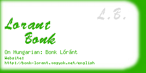 lorant bonk business card